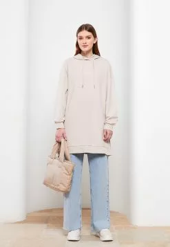 LC WAIKIKI Women's Hooded Straight Long Sleeve Tunic