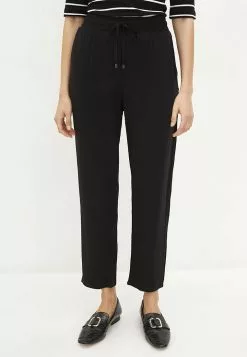 LC WAIKIKI Elastic Waist Tie Detail Straight Viscose Women's Trousers -LC WAIKIKI popular shop lc waikiki 7543 3022516 2