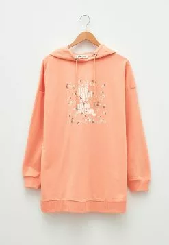 LC WAIKIKI Hooded Printed Long Sleeve Women's Sweatshirt Tunic -LC WAIKIKI popular shop lc waikiki 7546 0353036 6