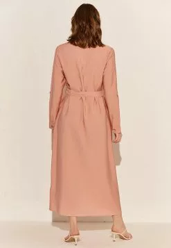 LC WAIKIKI Waistband Shirt Dress Made Of Textured Fabric -LC WAIKIKI popular shop lc waikiki 7546 6033036 4