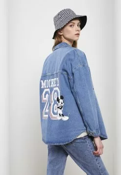 LC WAIKIKI Shirt Collar Mickey Mouse Printed Long Sleeve Women's Rodeo Jean Jacket -LC WAIKIKI popular shop lc waikiki 7591 3015916 6