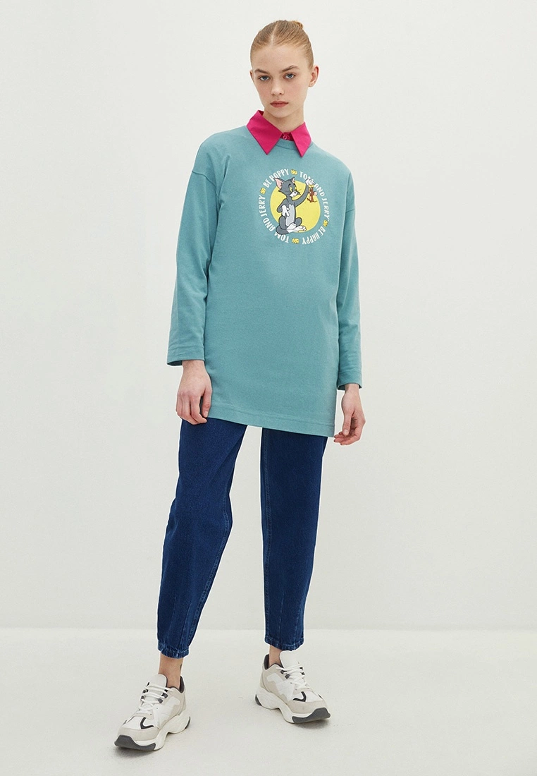 LC WAIKIKI Crew Neck Looney Tunes Printed Long Sleeve Women's Tunic 5 LC WAIKIKI Crew Neck Looney Tunes Printed Long Sleeve Women's Tunic - Image 3