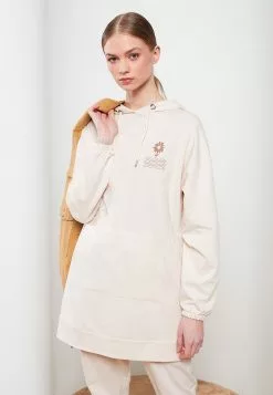 LC WAIKIKI Women's Hooded Printed Long Sleeve Tunic