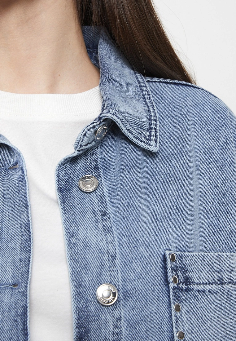 LC WAIKIKI Shirt Collar Straight Long Sleeve Women Jean Tunic 5 LC WAIKIKI Shirt Collar Straight Long Sleeve Women Jean Tunic - Image 3