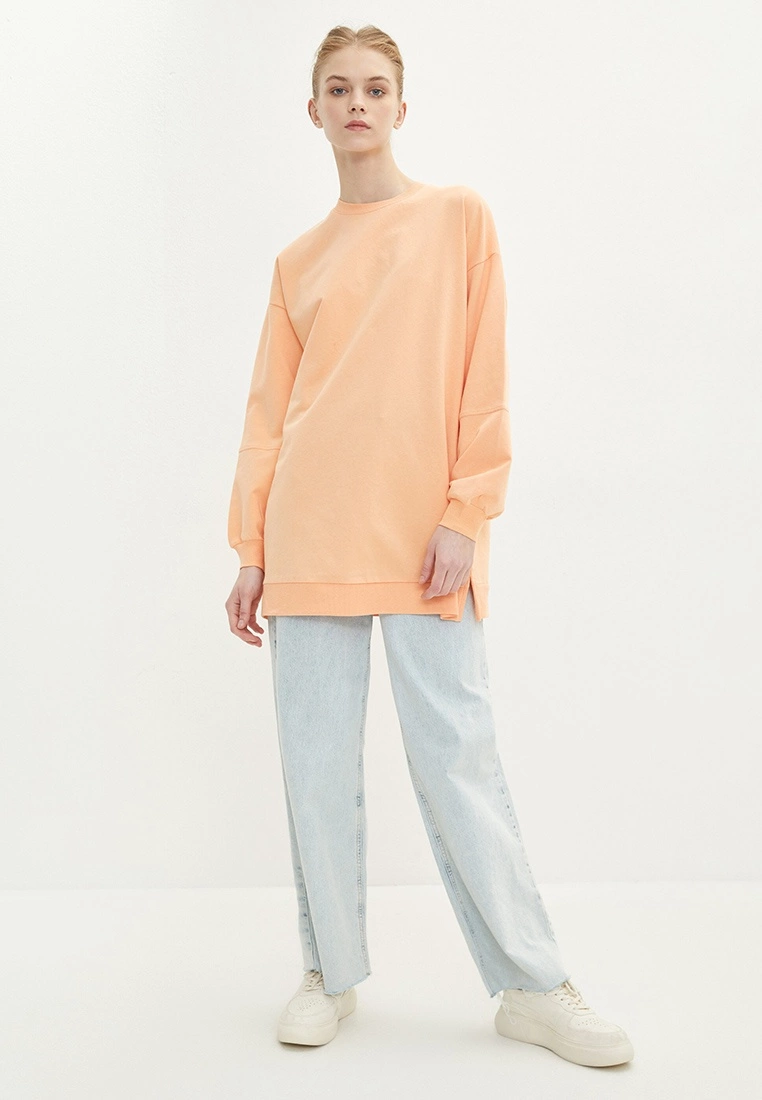 LC WAIKIKI Crew Neck Straight Long Sleeve Oversize Women's Sweatshirt Tunic 3 LC WAIKIKI Crew Neck Straight Long Sleeve Oversize Women's Sweatshirt Tunic