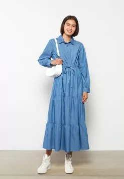 LC WAIKIKI Shirt Collar Straight Long Sleeve Women Jean Dress 9 LC WAIKIKI Shirt Collar Straight Long Sleeve Women Jean Dress -LC WAIKIKI popular shop lc waikiki 7711 1653036 2