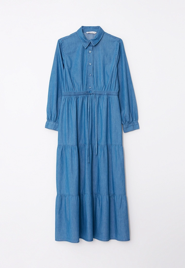 LC WAIKIKI Shirt Collar Straight Long Sleeve Women Jean Dress 8 LC WAIKIKI Shirt Collar Straight Long Sleeve Women Jean Dress - Image 6