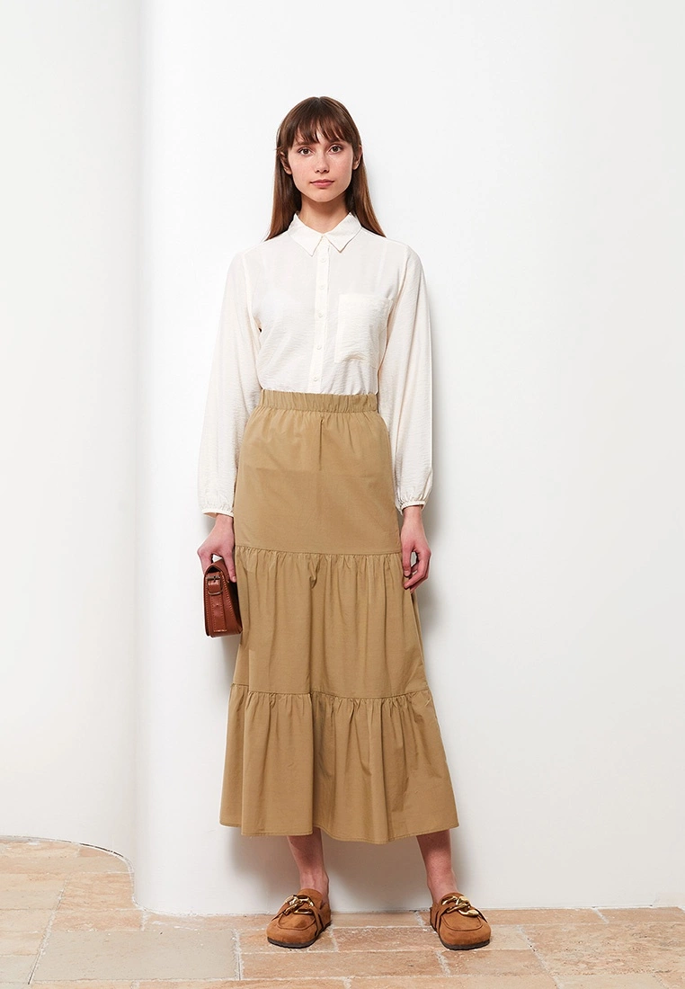 LC WAIKIKI Straight A-Line Poplin Women's Skirt 3 LC WAIKIKI Straight A-Line Poplin Women's Skirt