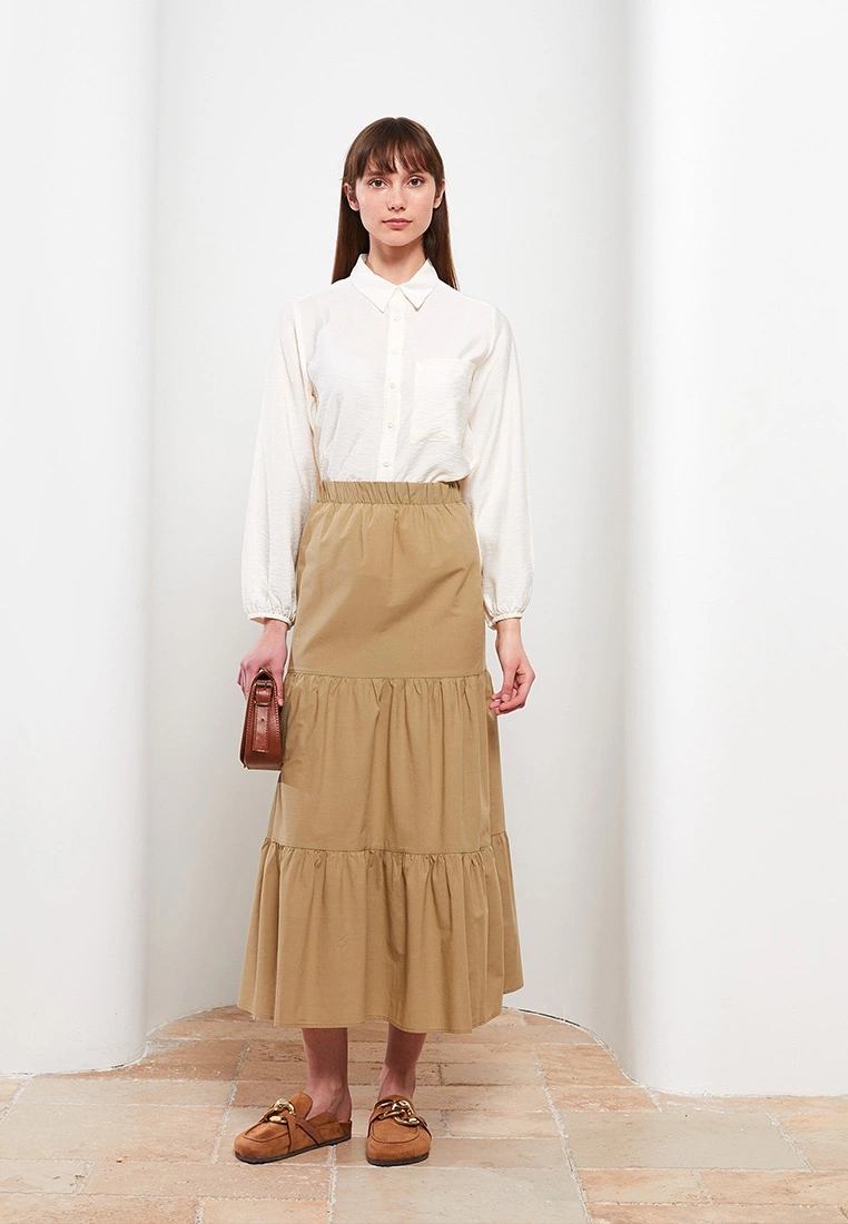 LC WAIKIKI Straight A-Line Poplin Women's Skirt 4 LC WAIKIKI Straight A-Line Poplin Women's Skirt - Image 2