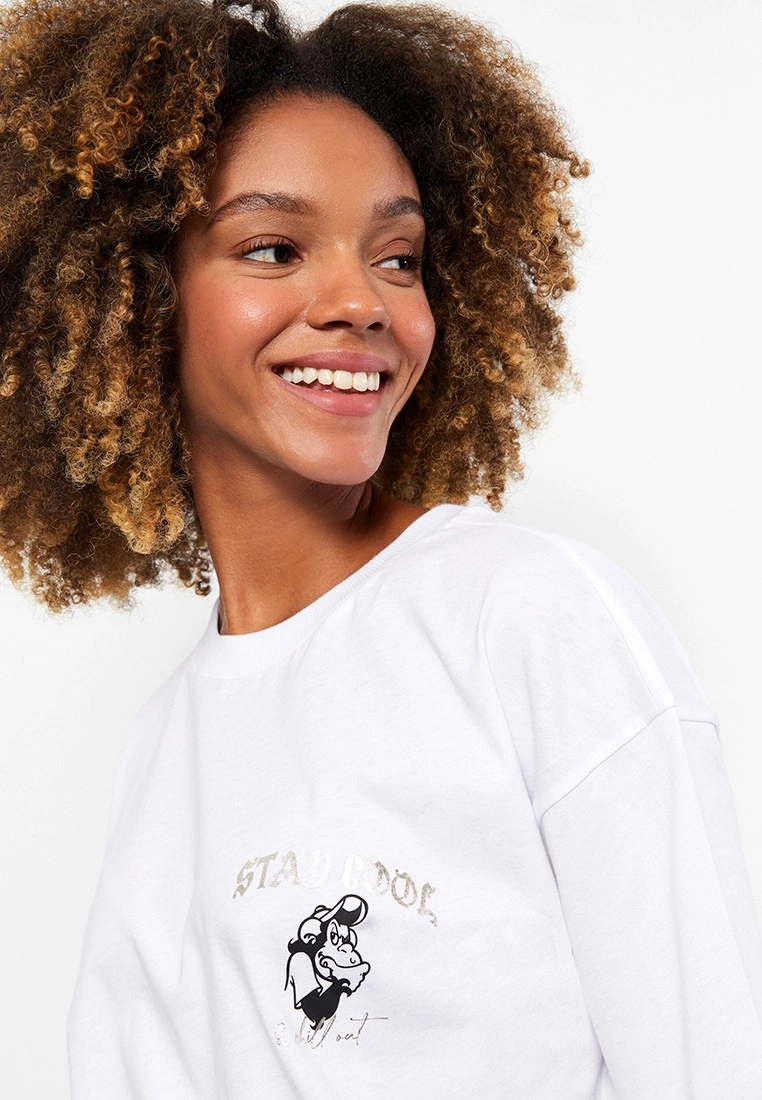 LC WAIKIKI Crew Neck Nostalgic Monkey Printed Short Sleeve Cotton Oversize Women's T-Shirt 5 LC WAIKIKI Crew Neck Nostalgic Monkey Printed Short Sleeve Cotton Oversize Women's T-Shirt - Image 3