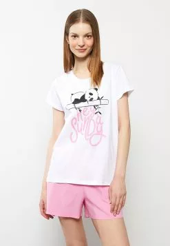 LC WAIKIKI Crew Neck Printed Short Sleeve Cotton Women's Pajamas Set -LC WAIKIKI popular shop lc waikiki 7721 6143036 3