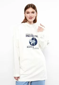 LC WAIKIKI Women's Hooded Printed Long Sleeve Tunic