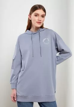 LC WAIKIKI Women's Hooded Printed Long Sleeve Tunic