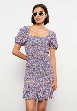 LC WAIKIKI Square Neck Floral Short Sleeve Viscose Women's Dress 11 LC WAIKIKI Square Neck Floral Short Sleeve Viscose Women's Dress -LC WAIKIKI popular shop lc waikiki 7790 4787626 4
