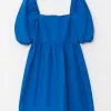 LC WAIKIKI Square Collar Straight Balloon Sleeve Cotton Women's Dress -LC WAIKIKI popular shop lc waikiki 7826 1620236 1