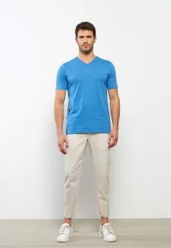 LC WAIKIKI V-Neck Short Sleeve Combed Cotton Men's T-Shirt -LC WAIKIKI popular shop lc waikiki 7828 1720236 4