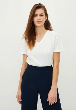 LC WAIKIKI V-Neck Straight Short Sleeve Cotton Women's T-Shirt