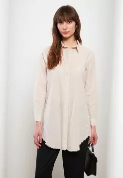 LC WAIKIKI Shirt Collar Straight Long Sleeve Cotton Women's Tunic -LC WAIKIKI popular shop lc waikiki 7990 8159836 2