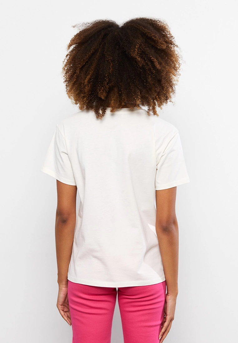 LC WAIKIKI Crew Neck Letter Printed Short Sleeve Cotton Women's T-Shirt 7 LC WAIKIKI Crew Neck Letter Printed Short Sleeve Cotton Women's T-Shirt - Image 5