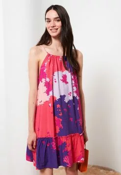 LC WAIKIKI Square Collar Patterned Strap Poplin Women's Dress -LC WAIKIKI popular shop lc waikiki 8089 8516526 2