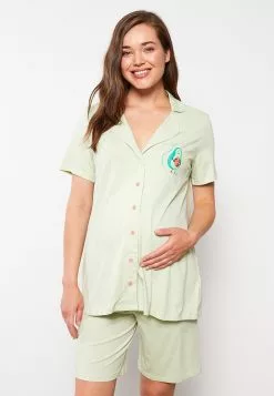 LC WAIKIKI Shirt Collar Printed Short Sleeve Cotton Women's Pajamas Set -LC WAIKIKI popular shop lc waikiki 8096 2753036 2