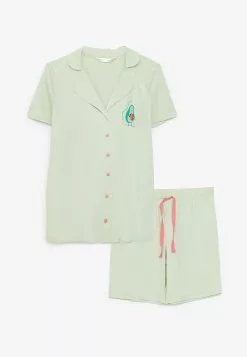 LC WAIKIKI Shirt Collar Printed Short Sleeve Cotton Women's Pajamas Set -LC WAIKIKI popular shop lc waikiki 8097 2753036 6
