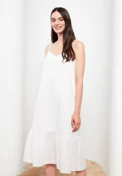 LC WAIKIKI Heart Collar Self Patterned Strap Brode Women's Dress -LC WAIKIKI popular shop lc waikiki 8099 3937626 3