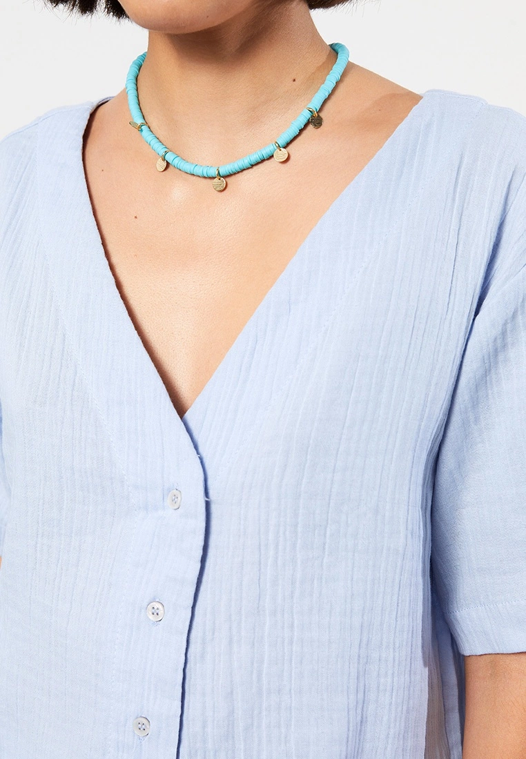 LC WAIKIKI V Neck Straight Short Sleeve Women Blouse 6 LC WAIKIKI V Neck Straight Short Sleeve Women Blouse - Image 4