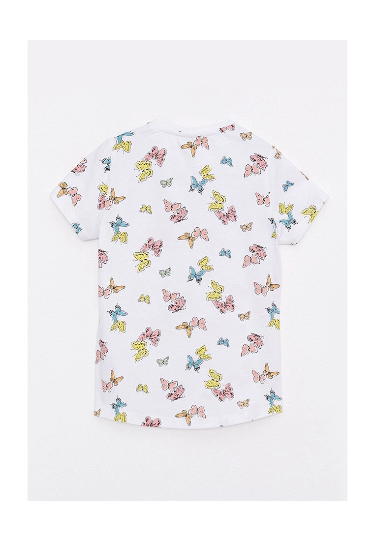 LC WAIKIKI Crew Neck Printed Cotton Girls T-Shirt 4 LC WAIKIKI Crew Neck Printed Cotton Girls T-Shirt - Image 2