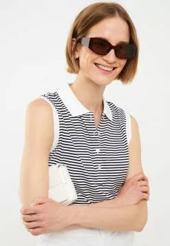 LC WAIKIKI Polo Neck Striped Cotton Women's Singlet -LC WAIKIKI popular shop lc waikiki 8142 0377626 3