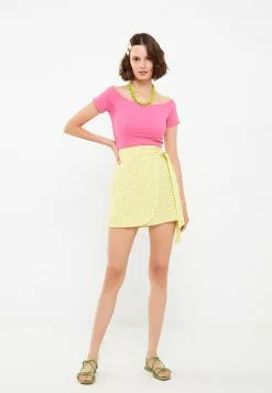 LC WAIKIKI Zippered Waist Plaid Poplin Women's Skirt