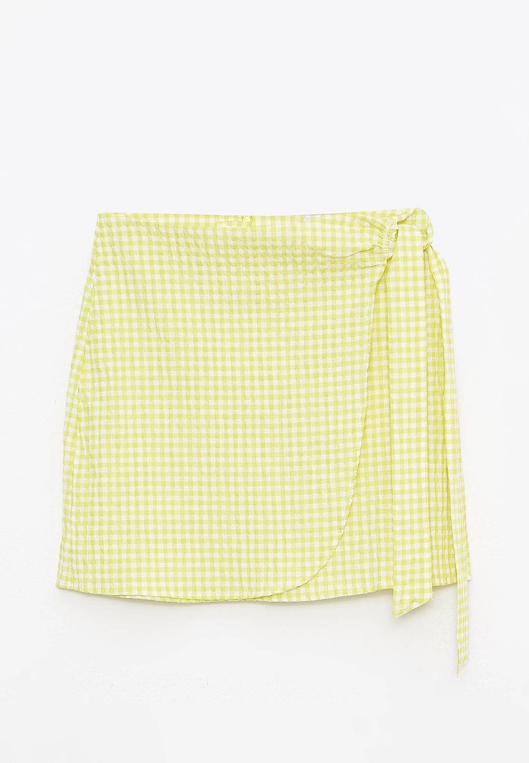 LC WAIKIKI Zippered Waist Plaid Poplin Women's Skirt 8 LC WAIKIKI Zippered Waist Plaid Poplin Women's Skirt - Image 6