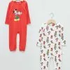 LC WAIKIKI Crew Neck Long Sleeve Mickey Mouse Printed Cotton Baby Boy Rompers 2 Pack -LC WAIKIKI popular shop lc waikiki 8162 9987236 1