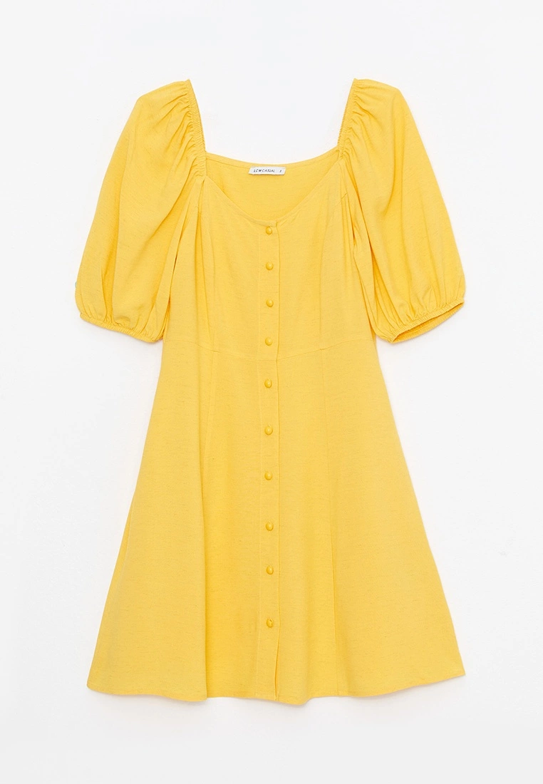 LC WAIKIKI Sweetheart Collar Straight Short Sleeve Women's Dress 8 LC WAIKIKI Sweetheart Collar Straight Short Sleeve Women's Dress - Image 6