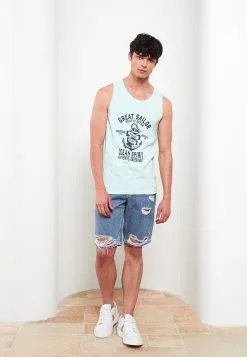 LC WAIKIKI Crew Neck Sleeveless Printed Combed Cotton Men's Athlete -LC WAIKIKI popular shop lc waikiki 8184 2973036 3