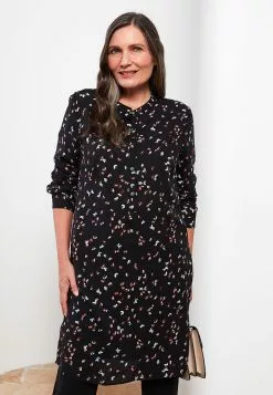 LC WAIKIKI Crew Neck Patterned Long Sleeve Poplin Women's Tunic