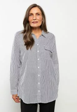 LC WAIKIKI Striped Shirt Collar Long Sleeve Cotton Women's Tunic -LC WAIKIKI popular shop lc waikiki 8188 9273036 3