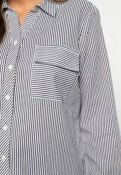 LC WAIKIKI Striped Shirt Collar Long Sleeve Cotton Women's Tunic -LC WAIKIKI popular shop lc waikiki 8188 9273036 4