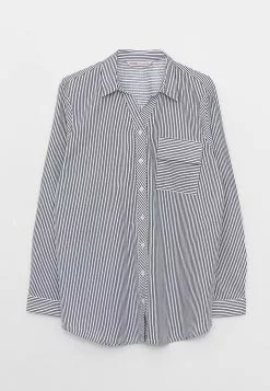 LC WAIKIKI Striped Shirt Collar Long Sleeve Cotton Women's Tunic -LC WAIKIKI popular shop lc waikiki 8189 9273036 6