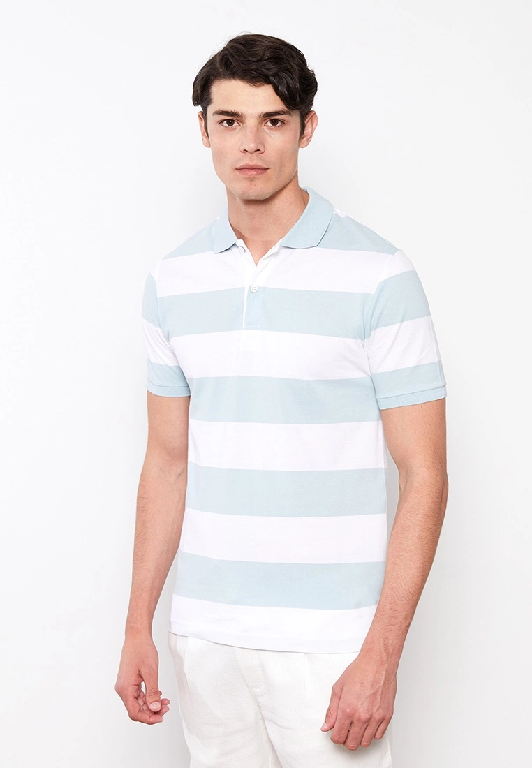 LC WAIKIKI Polo Neck Short Sleeve Striped Piqué Men's T-Shirt 4 LC WAIKIKI Polo Neck Short Sleeve Striped Piqué Men's T-Shirt - Image 2