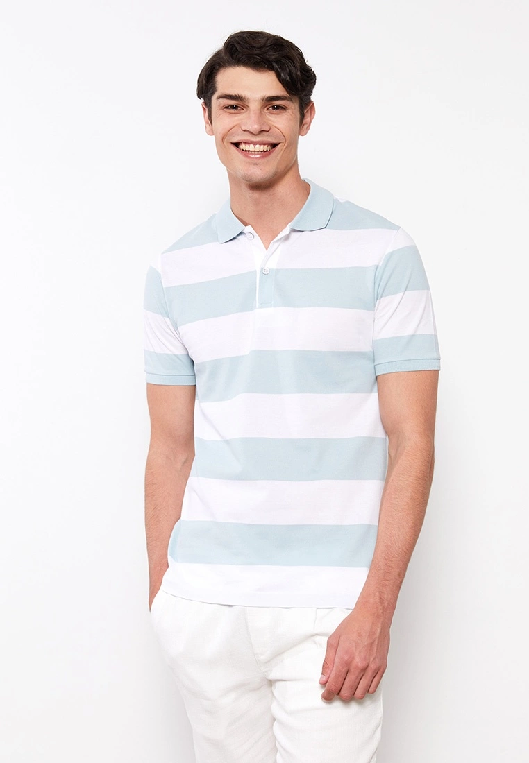 LC WAIKIKI Polo Neck Short Sleeve Striped Piqué Men's T-Shirt 5 LC WAIKIKI Polo Neck Short Sleeve Striped Piqué Men's T-Shirt - Image 3