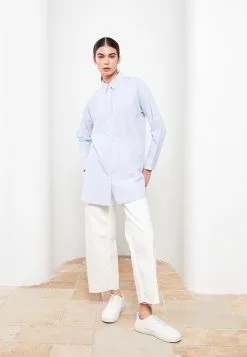 LC WAIKIKI Shirt Collar Striped Long Sleeve Women's Tunic -LC WAIKIKI popular shop lc waikiki 8220 2954036 3