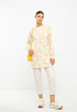 LC WAIKIKI Crew Neck Patterned Long Sleeve Women's Tunic