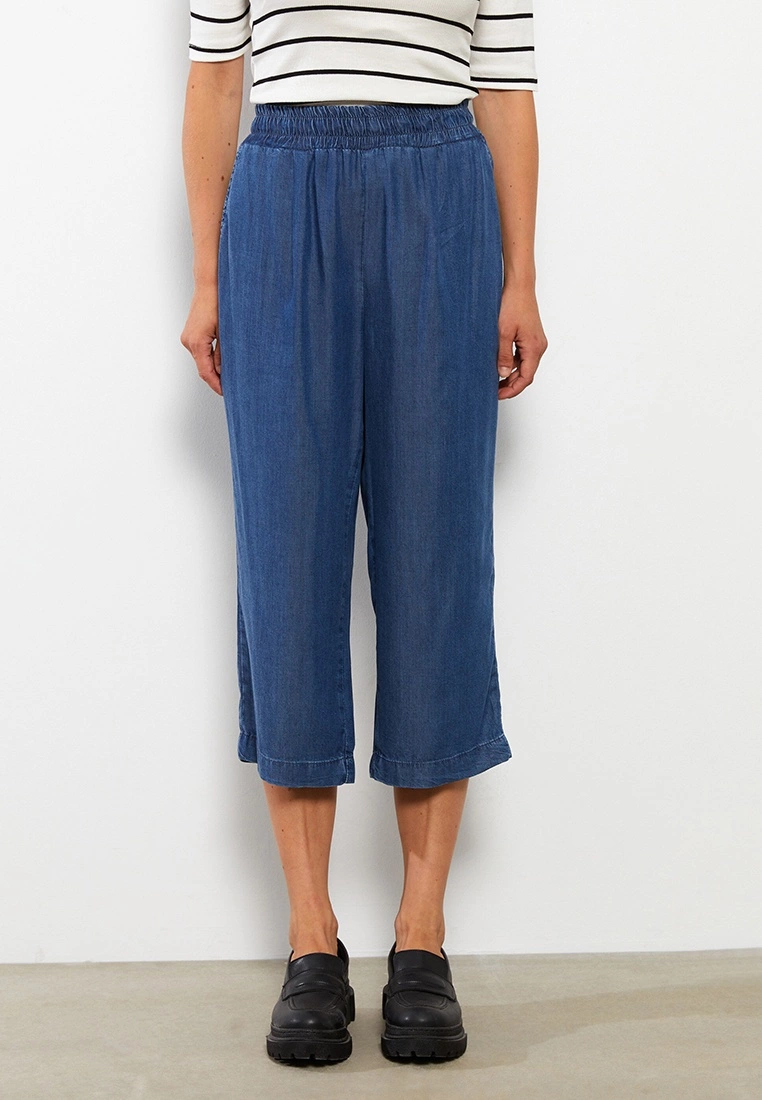 LC WAIKIKI Women's Straight Elastic Waist Jean Capri 5 LC WAIKIKI Women's Straight Elastic Waist Jean Capri - Image 3