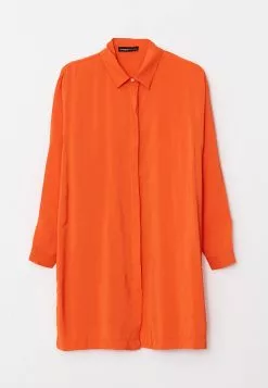 LC WAIKIKI Shirt Collar Straight Long Sleeve Tencel Women's Tunic -LC WAIKIKI popular shop lc waikiki 8227 2857626 5