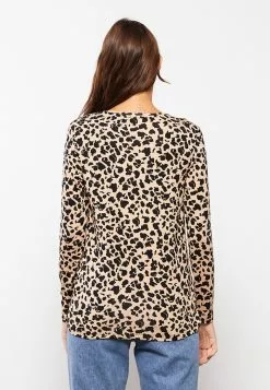 LC WAIKIKI Crew Neck Patterned Long Sleeve Women's T-Shirt -LC WAIKIKI popular shop lc waikiki 8231 8954036 5