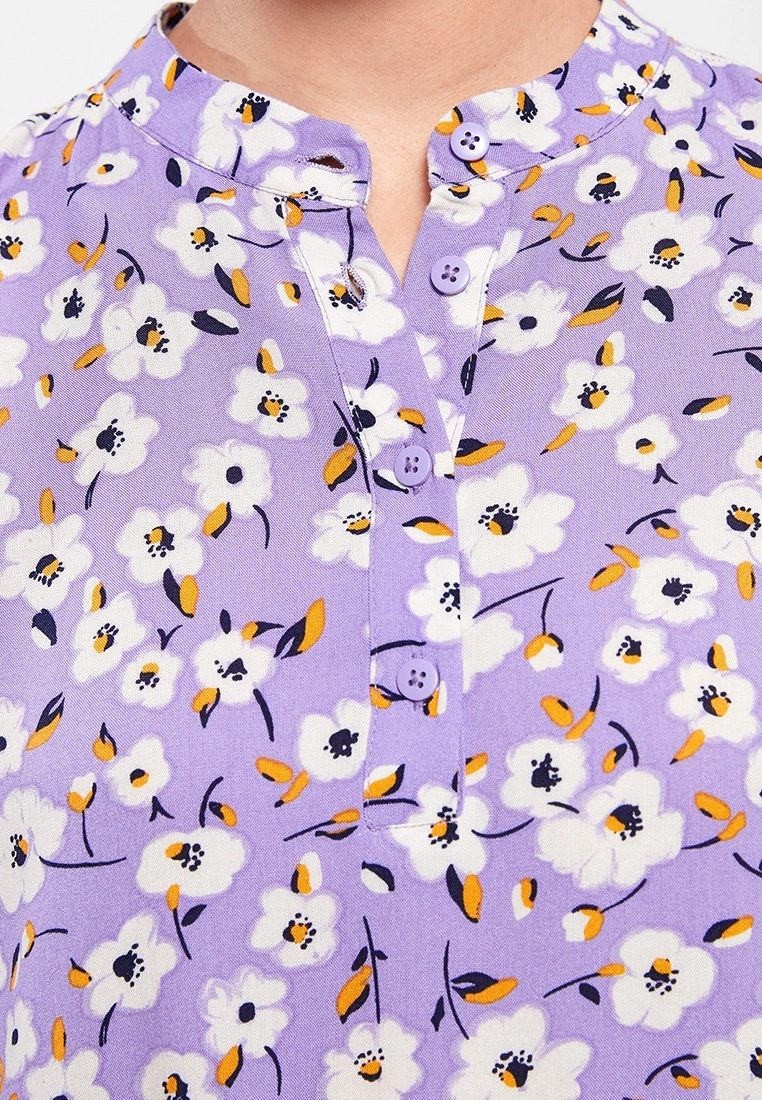 LC WAIKIKI High Collar Floral Long Sleeve Viscose Women's Dress 6 LC WAIKIKI High Collar Floral Long Sleeve Viscose Women's Dress - Image 4