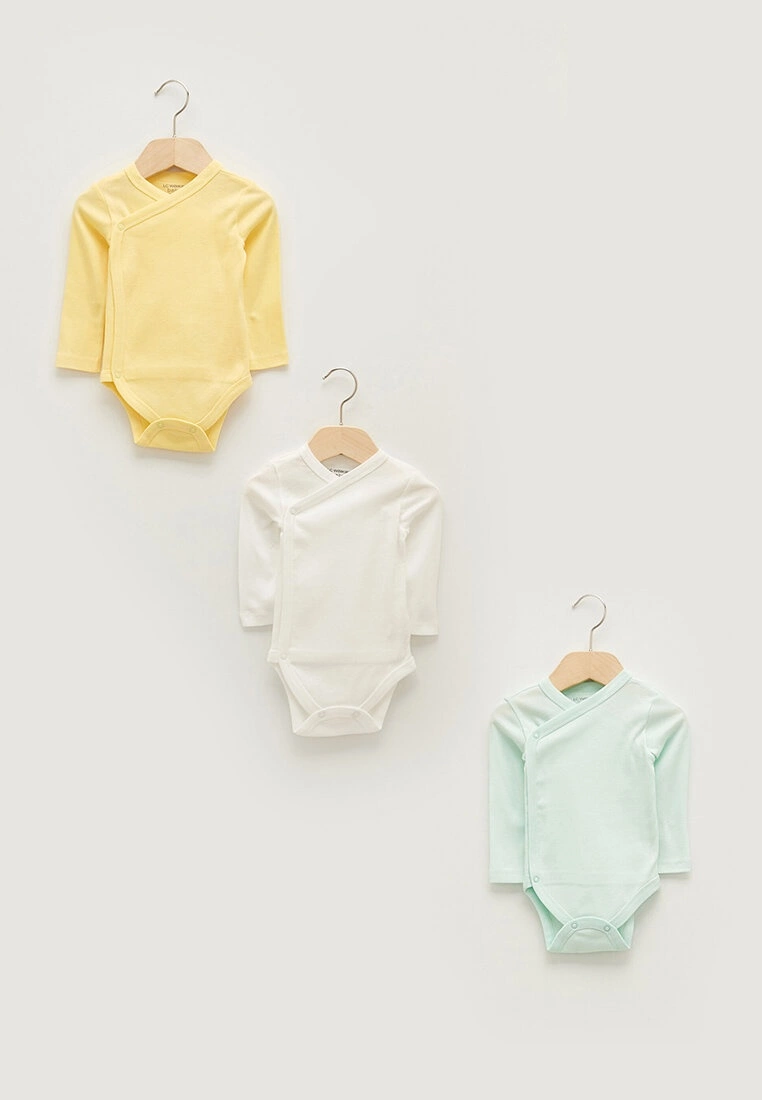 LC WAIKIKI Envelope Collar Long Sleeved Basic Unisex Baby Snaps Body 3 Pcs 3 LC WAIKIKI Envelope Collar Long Sleeved Basic Unisex Baby Snaps Body 3 Pcs
