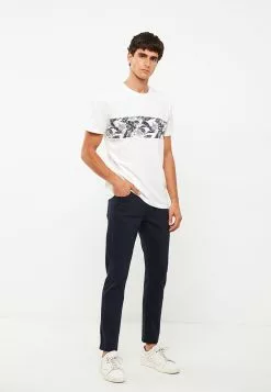 LC WAIKIKI Crew Neck Short Sleeve Patterned Combed Cotton Men's T-Shirt -LC WAIKIKI popular shop lc waikiki 8241 3754036 2