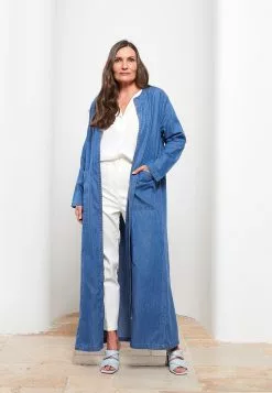 LC WAIKIKI Crew Neck Straight Long Sleeve Women's Jean Abaya